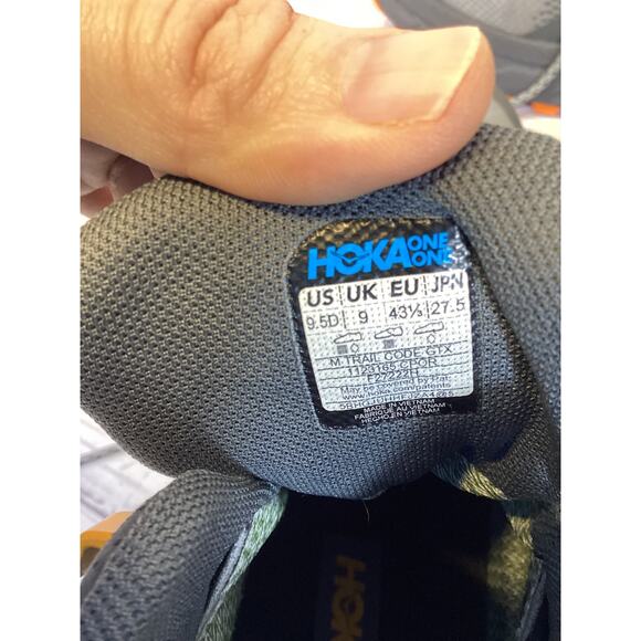 Hoka Men's Gray and Orange Hiking Shoes - Picture 5 of 6